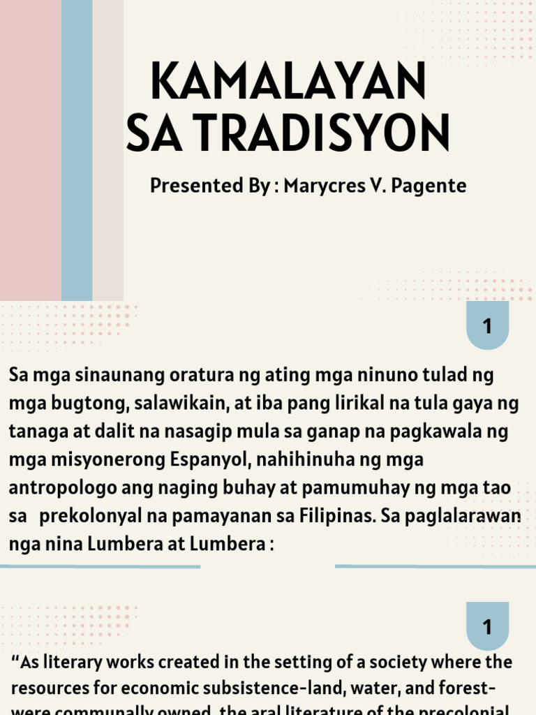 Kamalayan Sa Tradisyon 1 | PDF