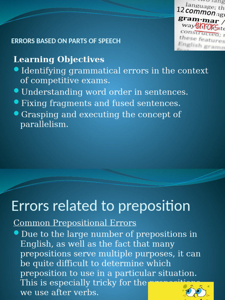 Errors On Prepostion - Conjunction - Interjection | PDF | Preposition ...