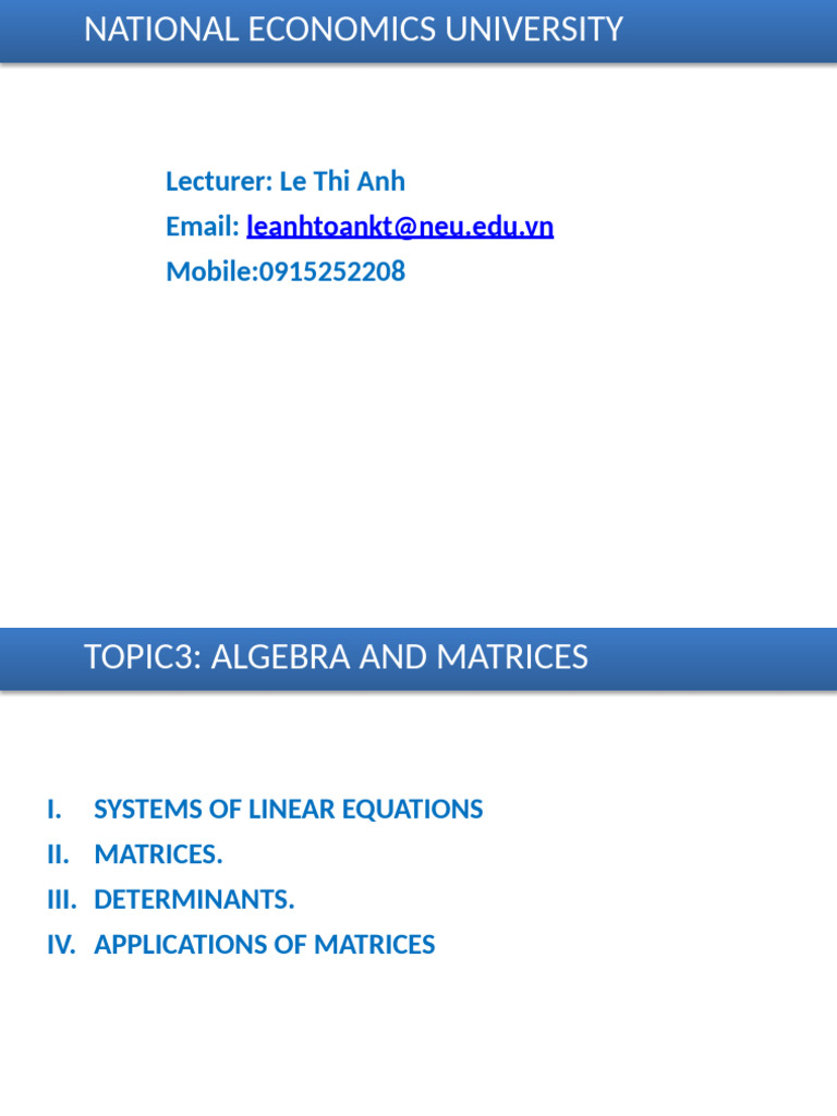 Algebra and Matrices Overview | PDF | Determinant | Matrix (Mathematics)