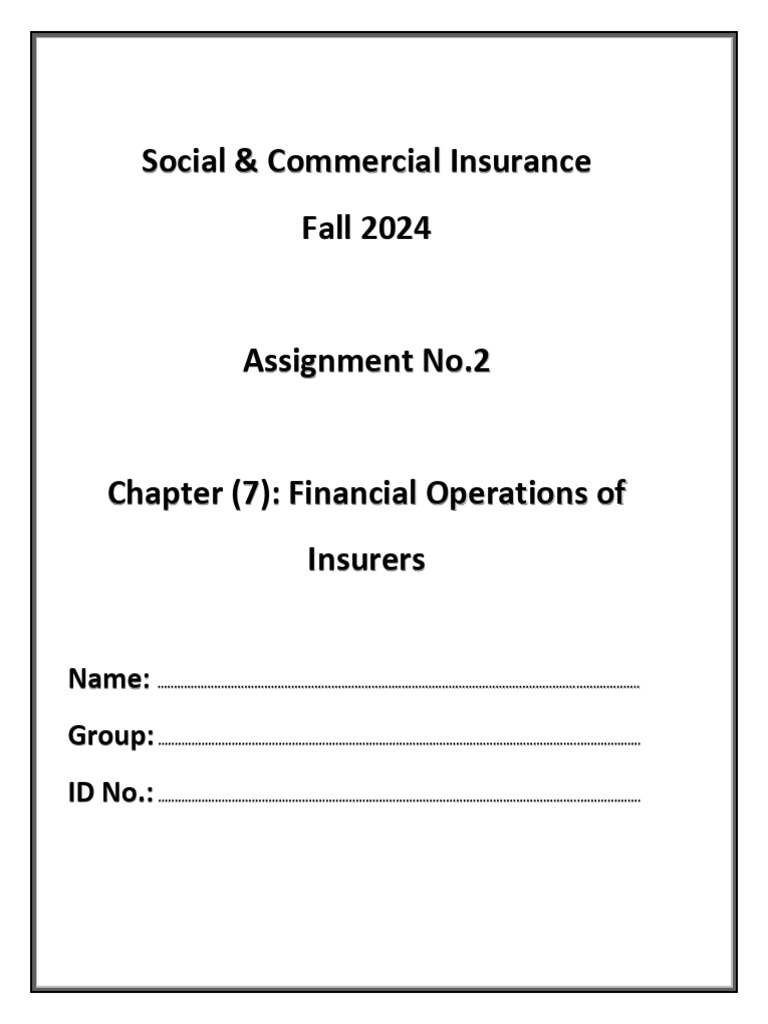Social & Commercial Insurance Assignment No.2 | PDF | Insurance | Taxes