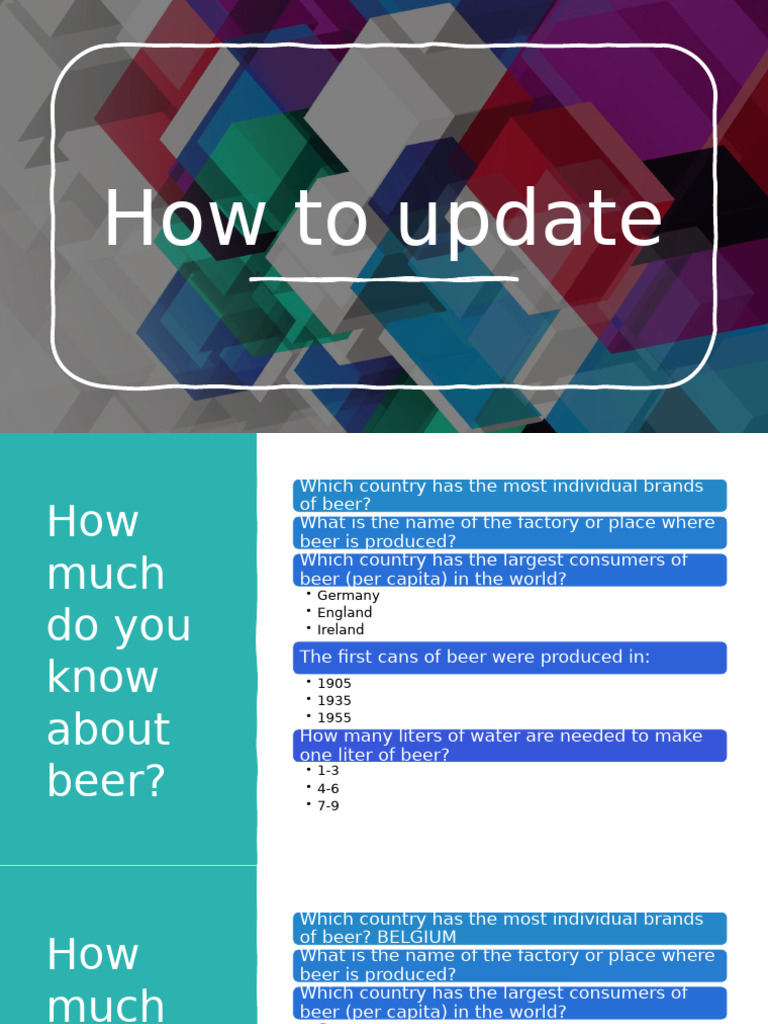 How to update pdf beer restaurants