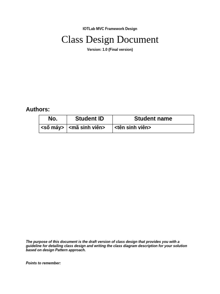 MVC Class Design Document for IoTLab | PDF | Parameter (Computer ...
