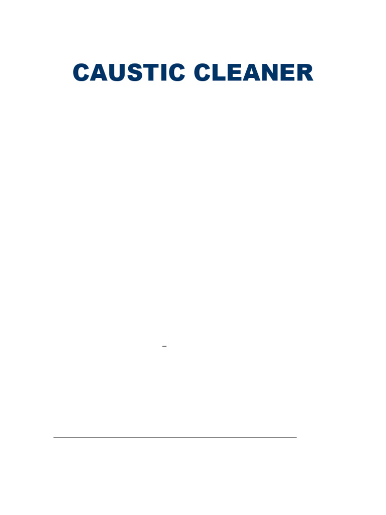 FT Caustic Cleaner | PDF | Agua | Alimentos