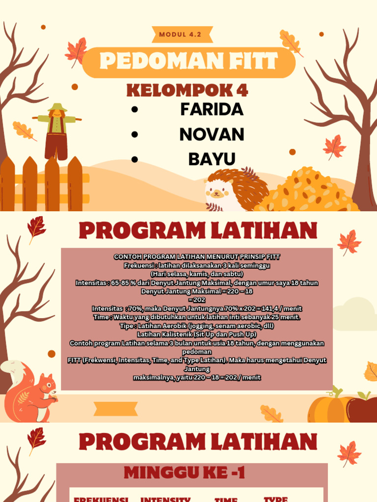 Contoh Program Latihan FITT | PDF