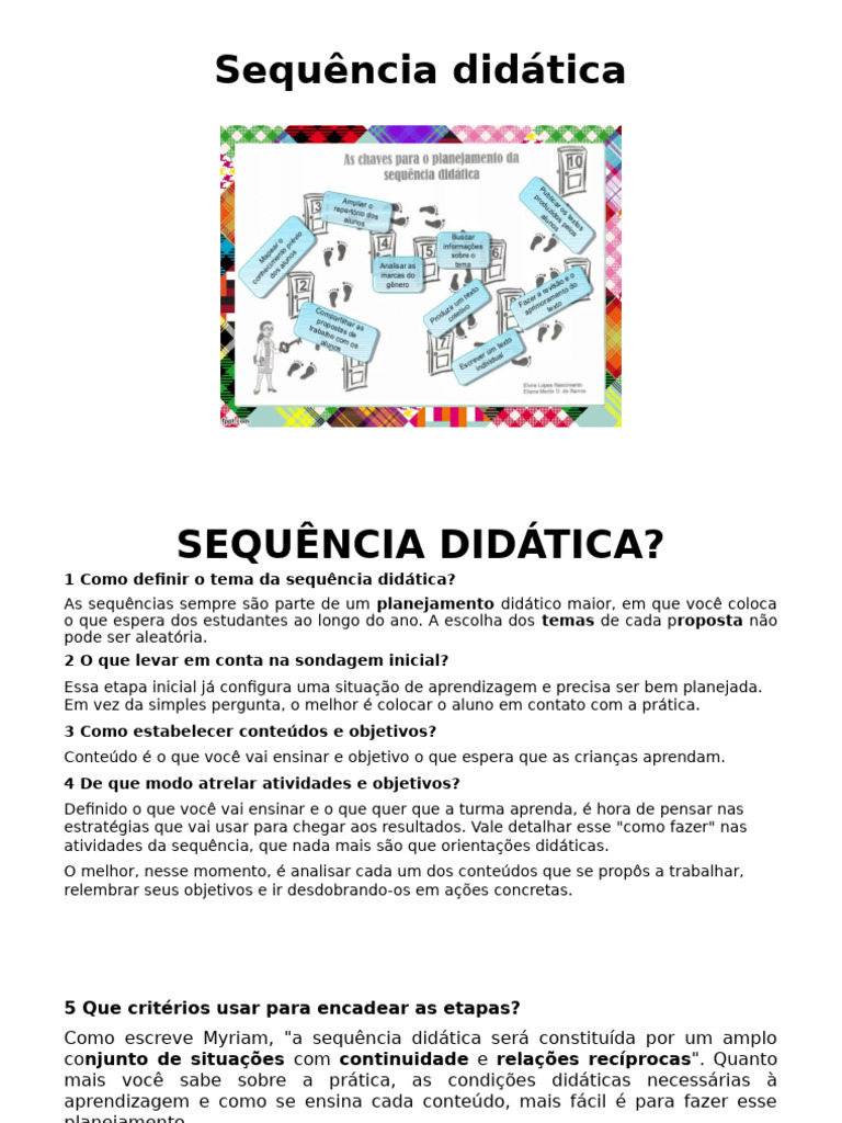 Definição e Estrutura da Sequência Didática | PDF | Pedagogia | Aprendizado
