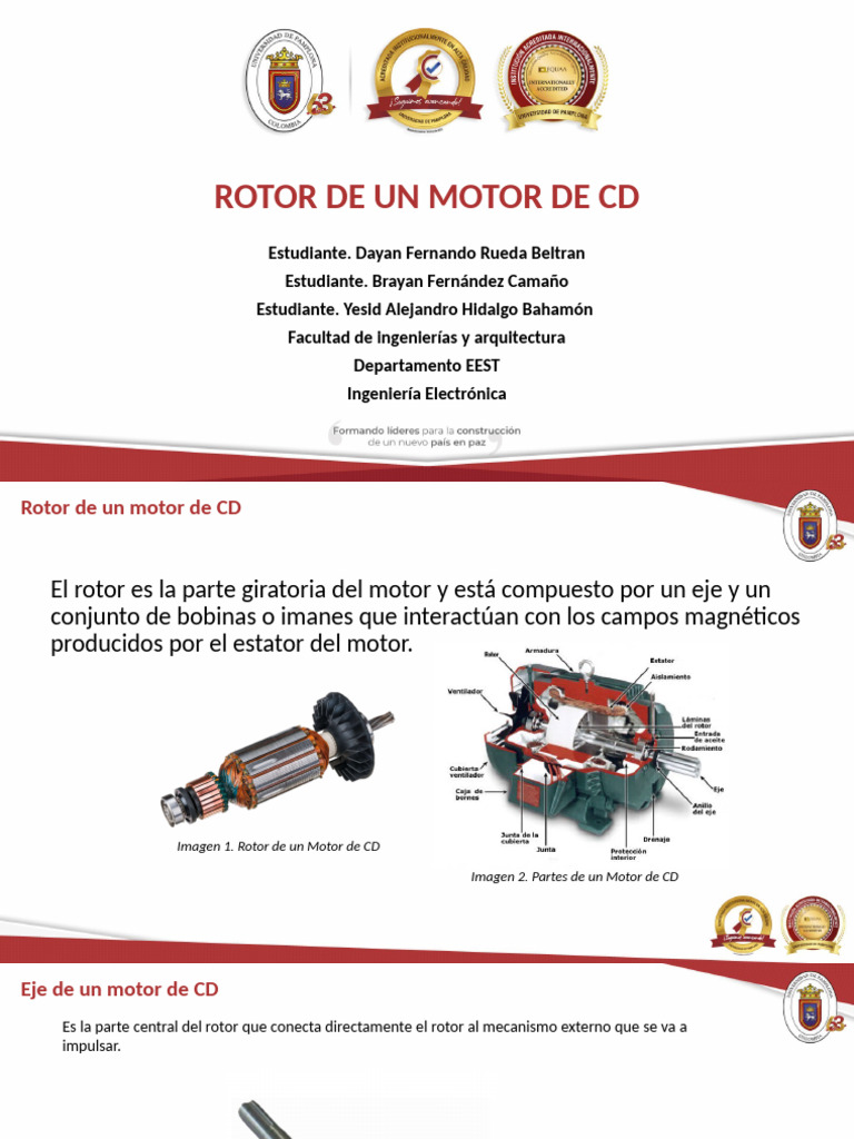 Componentes del Rotor en Motores de CD | PDF | Motores | Inductor