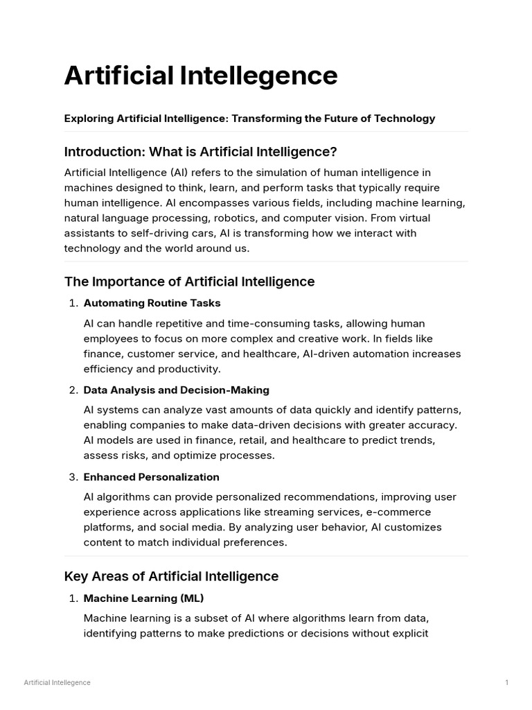 Artificial Intellegence: Introduction: What Is Artificial Intelligence ...