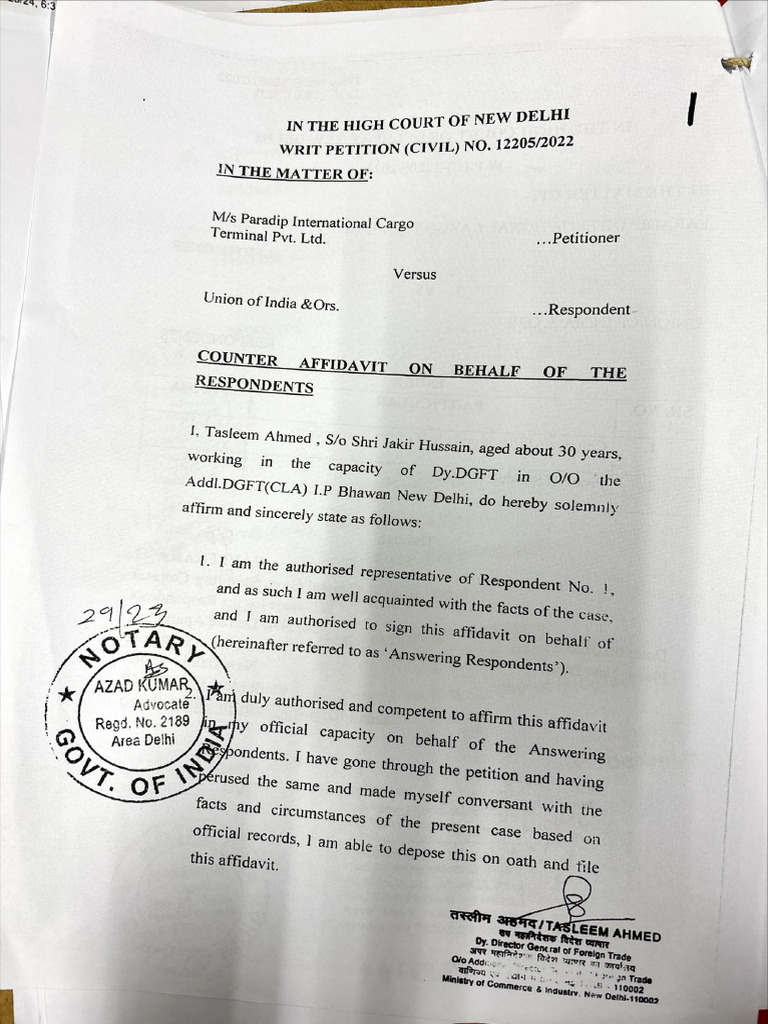 Counter Reply Affidavit | PDF