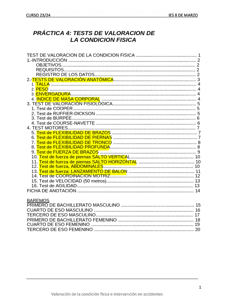 Práctica 4 Test MARÍA | PDF | Índice de masa corporal | Obesidad