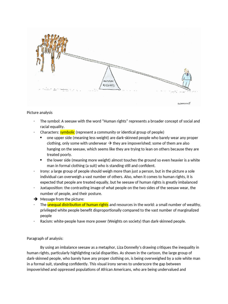 Human Rights Imbalance Cartoon Analysis | PDF | Rights | Social Status
