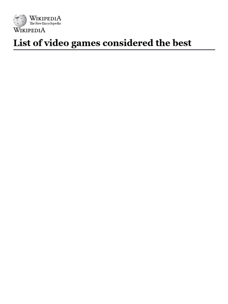 List of video games considered the best pdf video games video