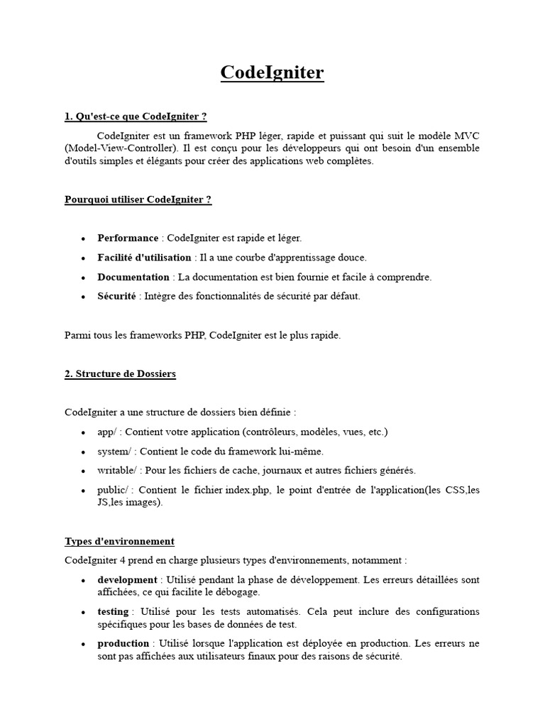 Introduction à CodeIgniter 4 | PDF | Application | PHP