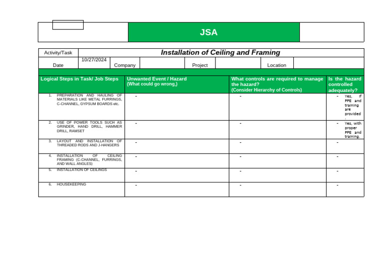 Ceiling Installation Safety Guidelines | PDF | Tools | Metalworking