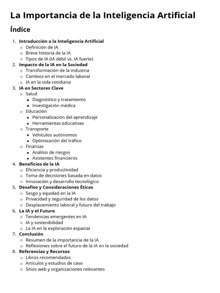 Importancia y Futuro de la IA | PDF | Inteligencia artificial ...