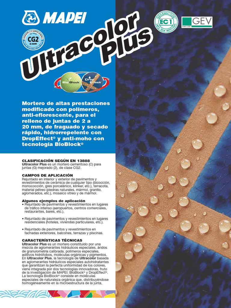 Ficha Técnica de Ultracolor Plus | PDF | Mortero (Albañilería) | Cemento