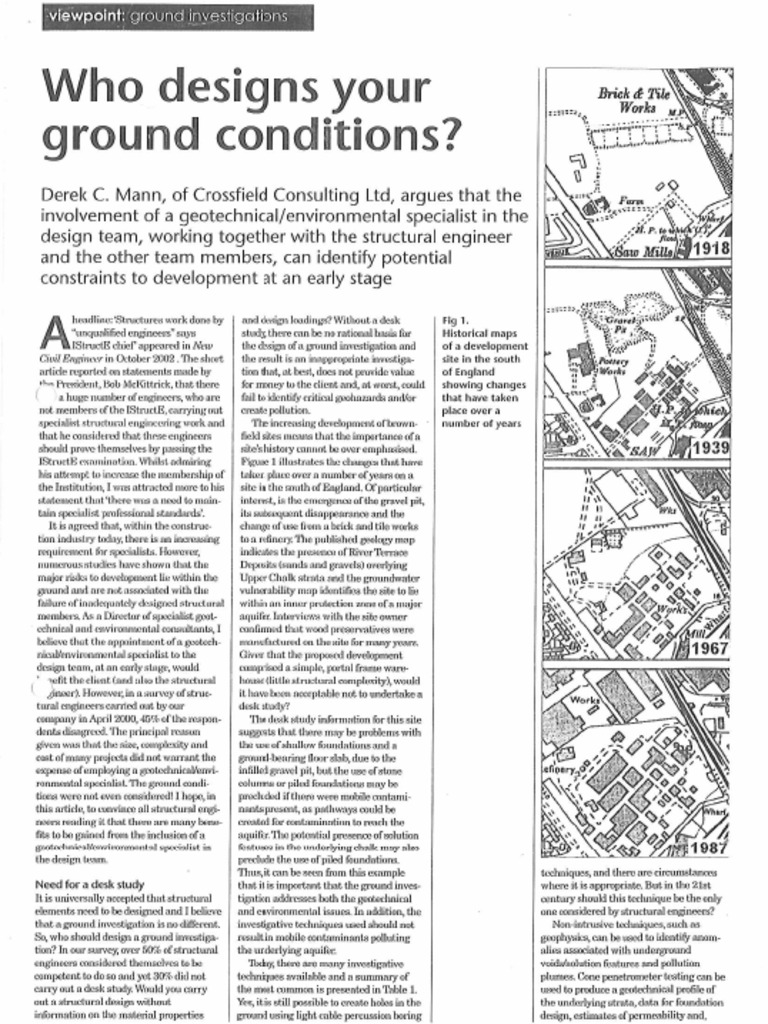 Viewpoint Ground Investigations Article - Who Designs Your Ground ...