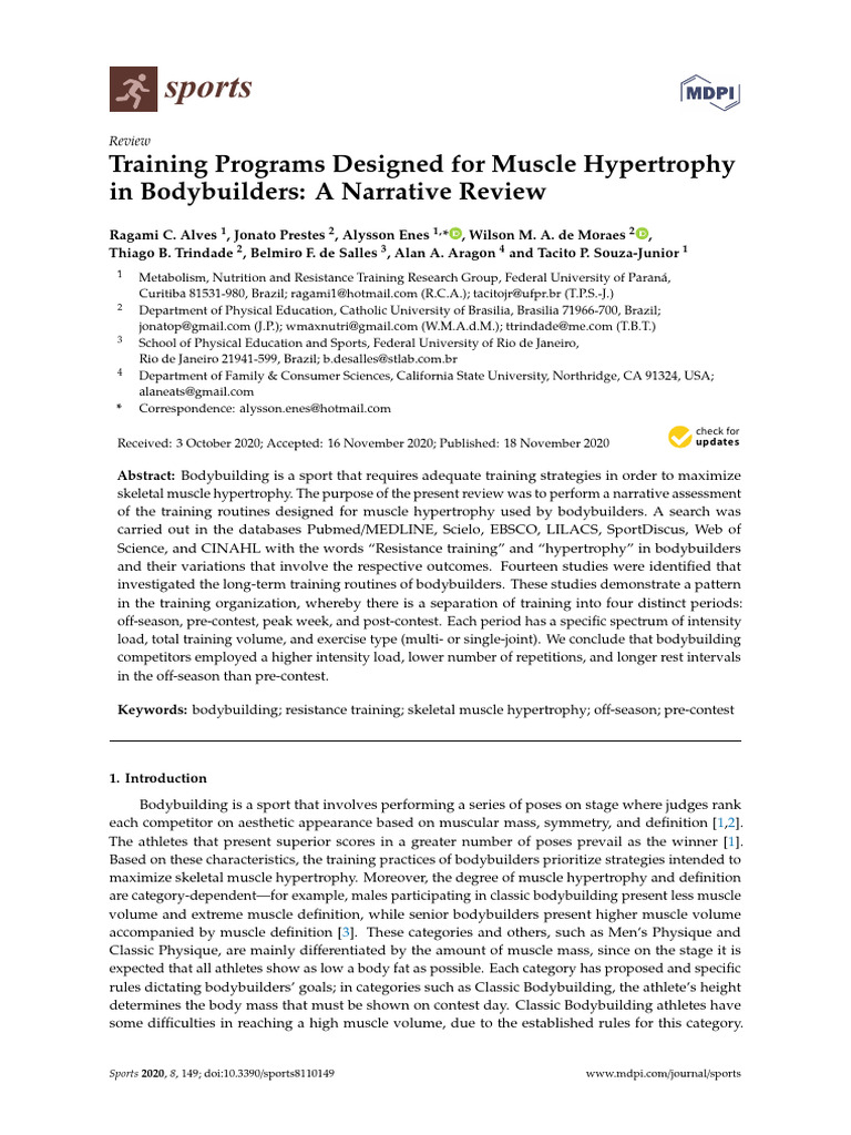 Training Programs Designed For Muscle Hy | PDF | Strength Training ...
