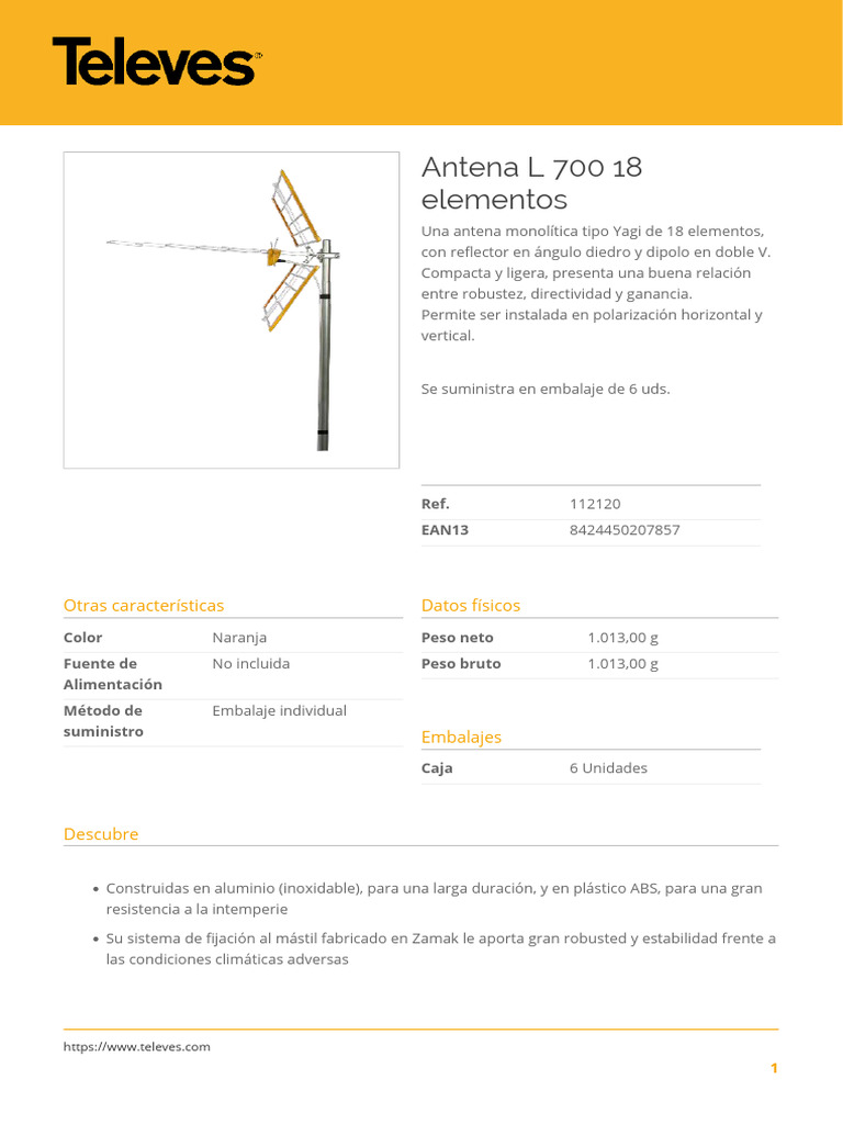 Es ES Product Sheet PSH01230021 112120 | PDF | Antena (Radio ...