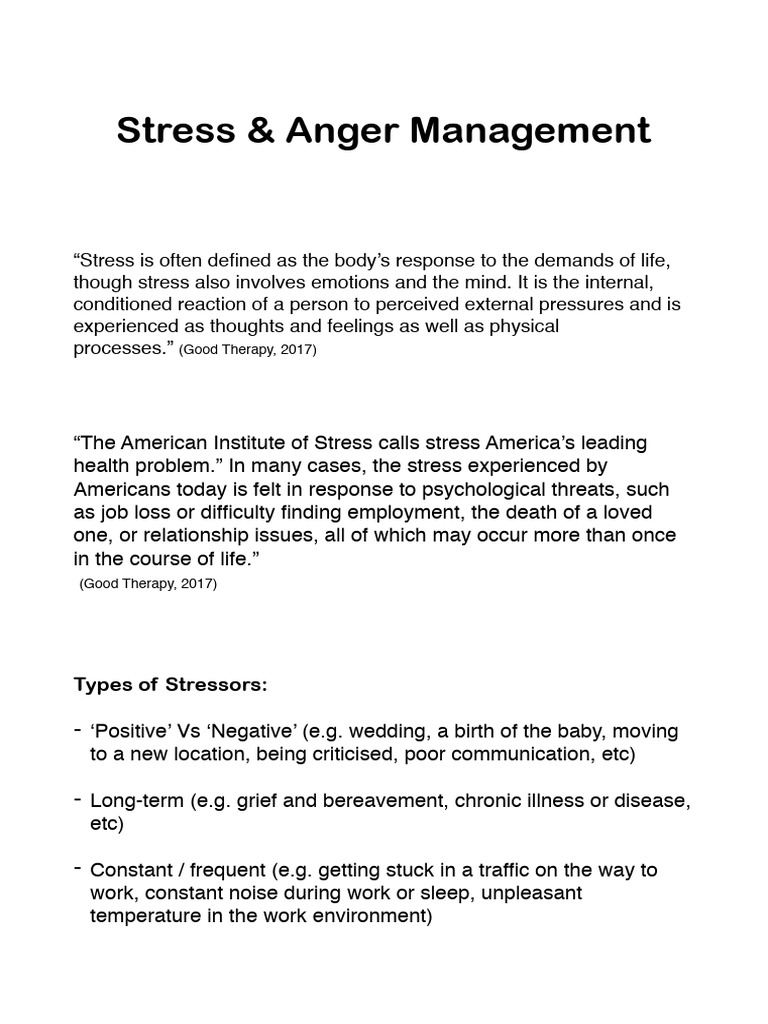 Stress & Anger Management | PDF | Stress (Biology) | Grief