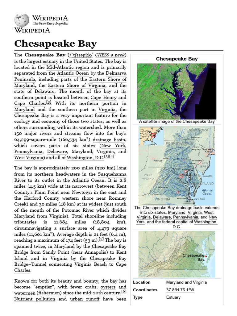Chesapeake Bay PDF Chesapeake Bay Tide