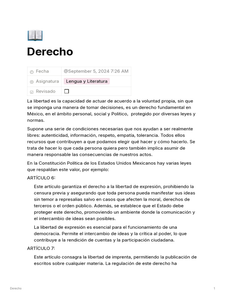 Derecho - 1 | PDF | Libertad de expresión | Derechos humanos