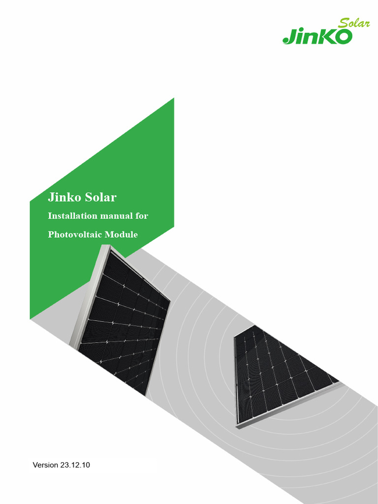 Jinko Solar Panel Installation Manual | PDF | Solar Panel | Photovoltaics