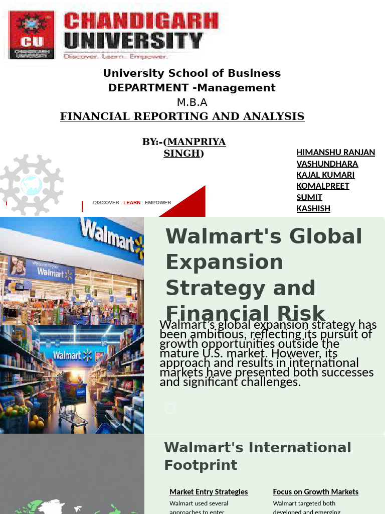 Walmarts Global Expansion Strategy and Financial Risk 4 | PDF