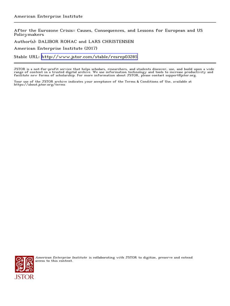 Eurozone Crisis: Causes and Lessons | PDF | European Central Bank ...