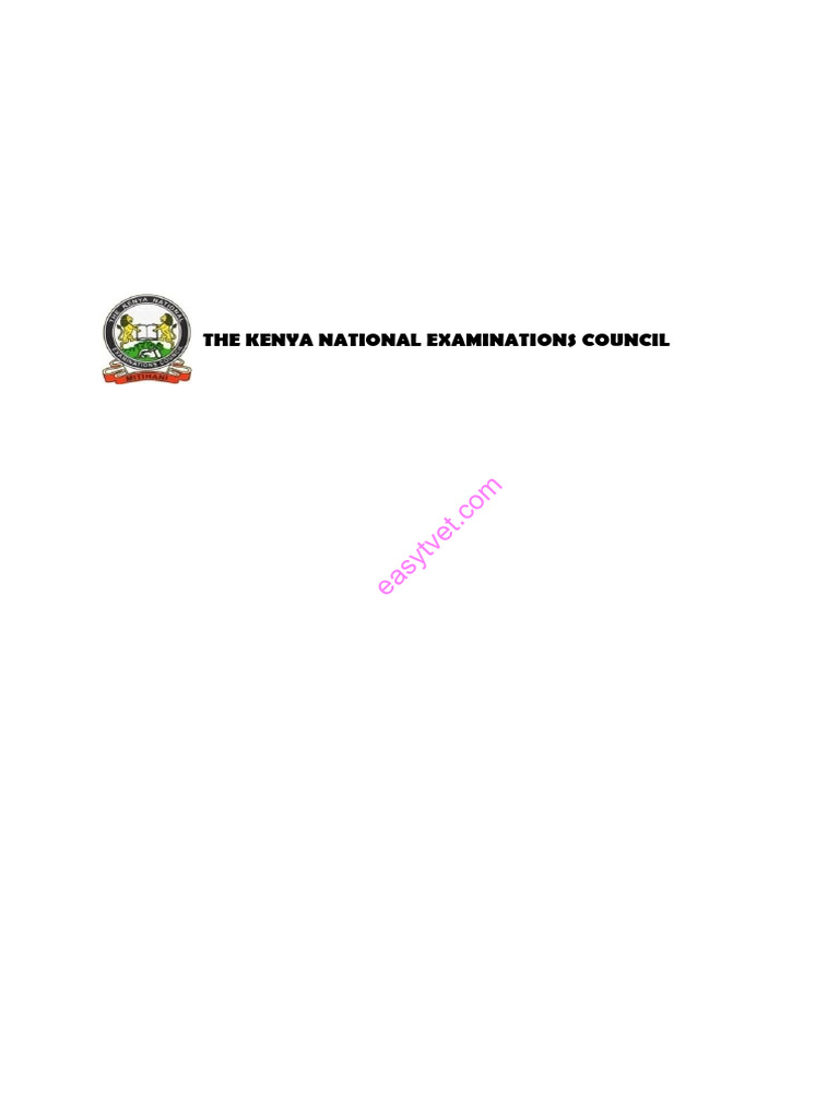The kenya national examinations council written assessment pdf
