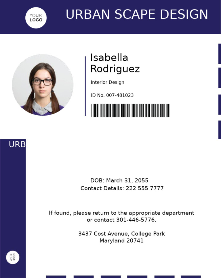 Horizontal ID Card Template 1 | PDF