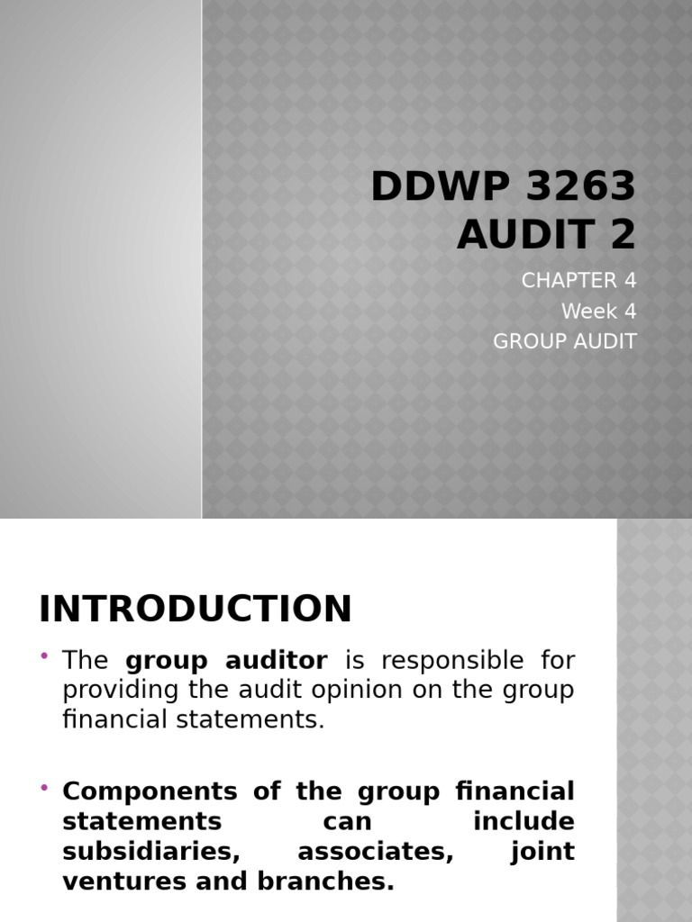 Chapter 4 Group Audit | PDF | Audit | Financial Statement