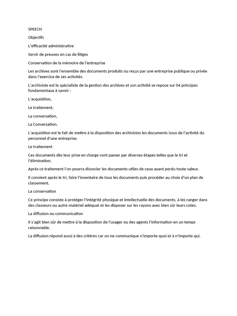 Gestion efficace des archives en entreprise | PDF