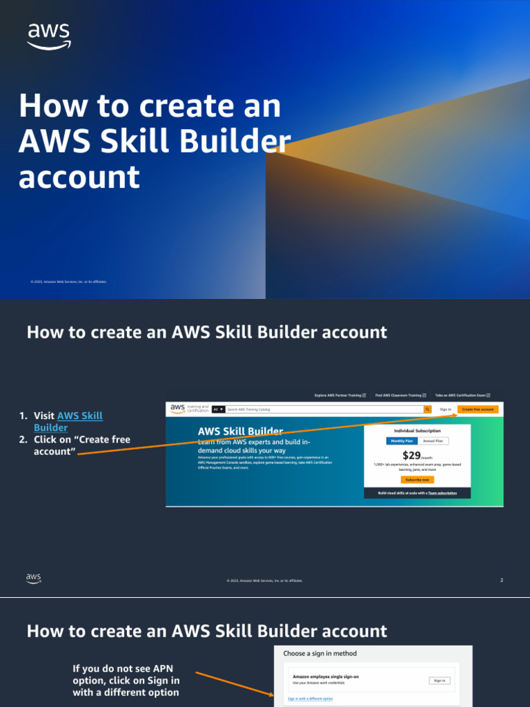 Create Your AWS Skill Builder Account | PDF | Amazon Web Services ...