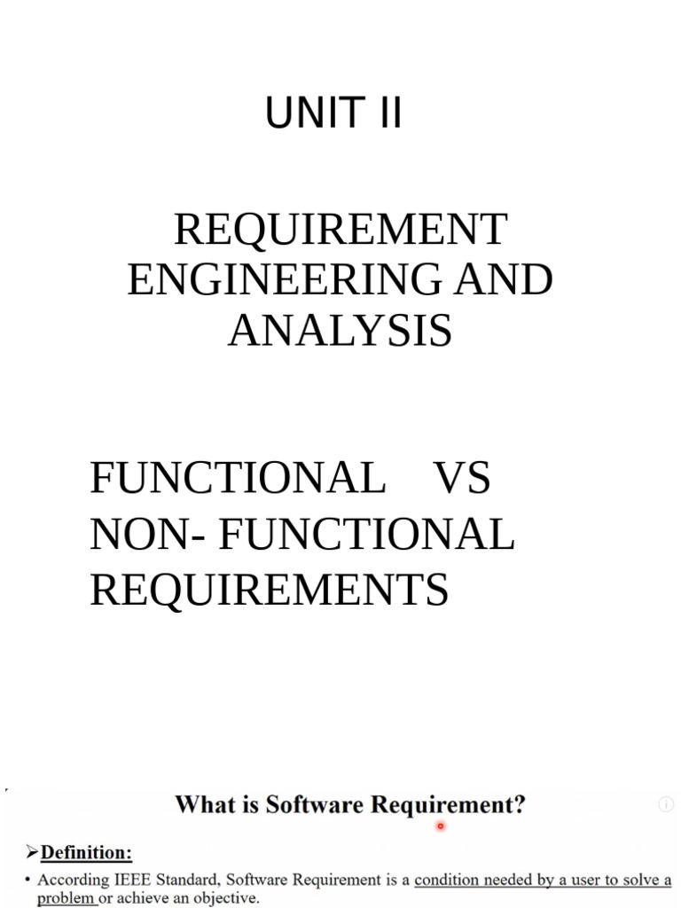 Unit Ii: Requirement Engineering and Analysis | PDF