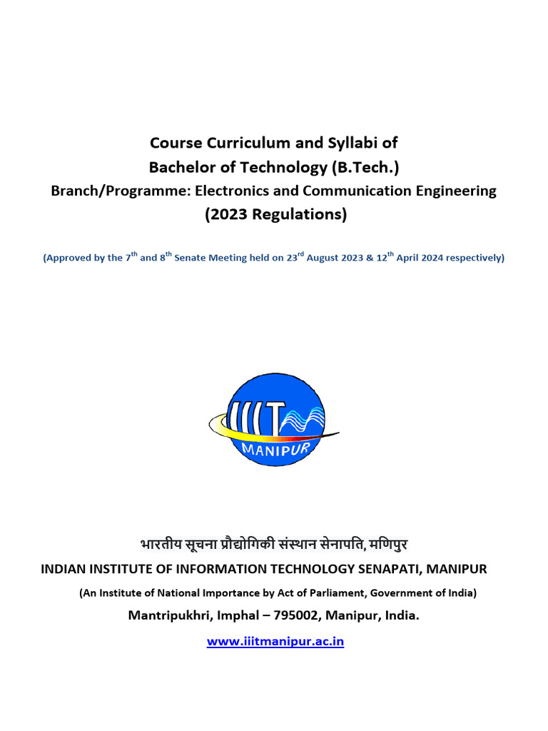 B.Tech ECE Curriculum 2023 | PDF | Linear Map | English Language