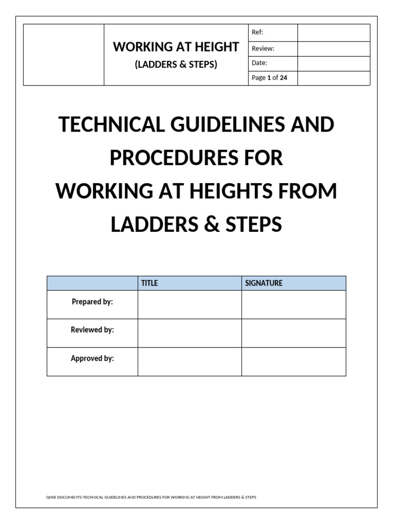 Qhse Documents-Technical Guidelines and Procedures For Working at ...