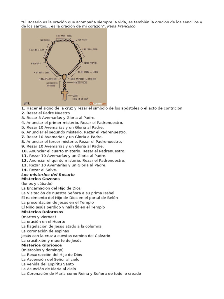 Cómo Rezar el Santo Rosario Completo | PDF | María, madre de Jesús ...
