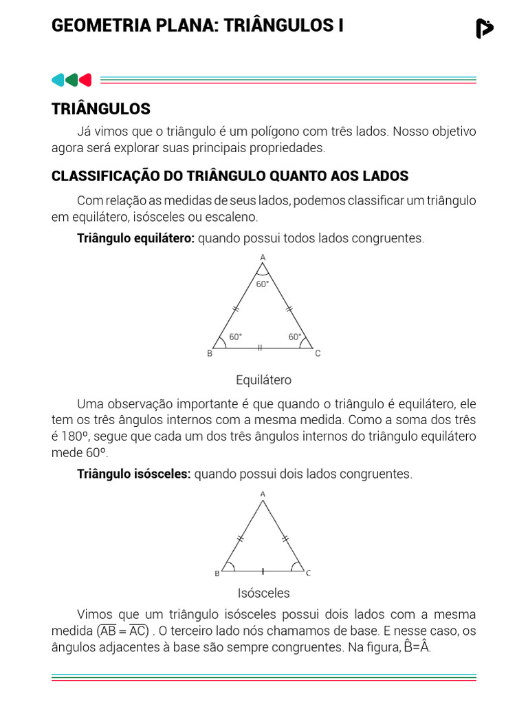 Classificação e Propriedades dos Triângulos | PDF | Triângulo ...
