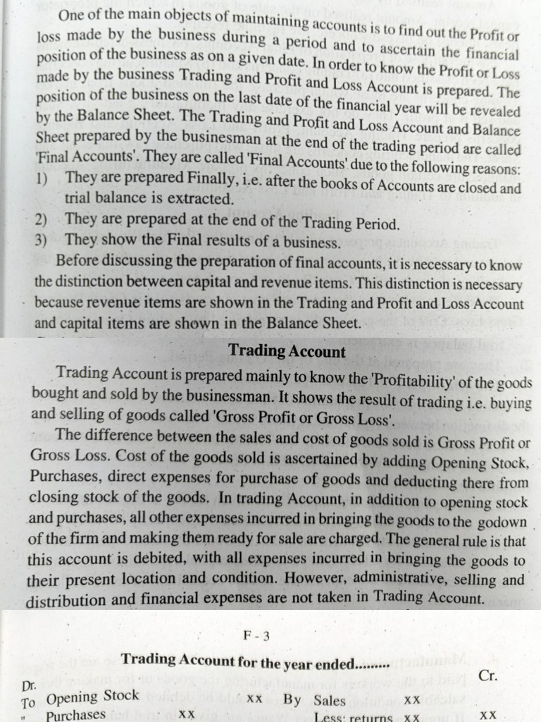 Final Accounts Notes | PDF