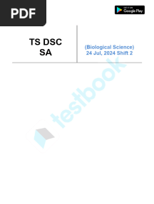 TS DSC School Assistant (Biological Science) Official Paper (Held On - 24 Jul, 2024 Shift 2)
