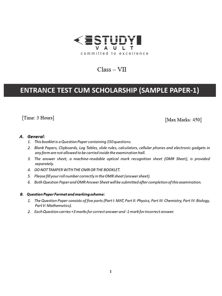 Class VII Entrance Test Sample Paper | PDF | Acid | Acceleration