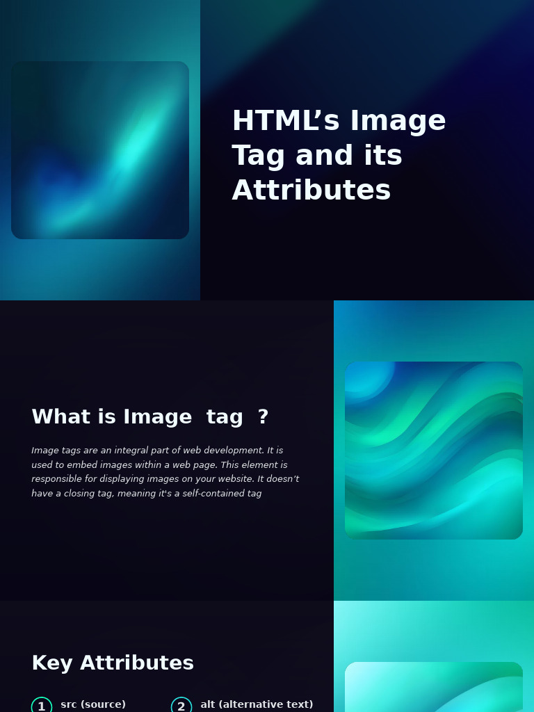HTML Image Tag and Key Attributes | PDF | Html Element | World Wide Web