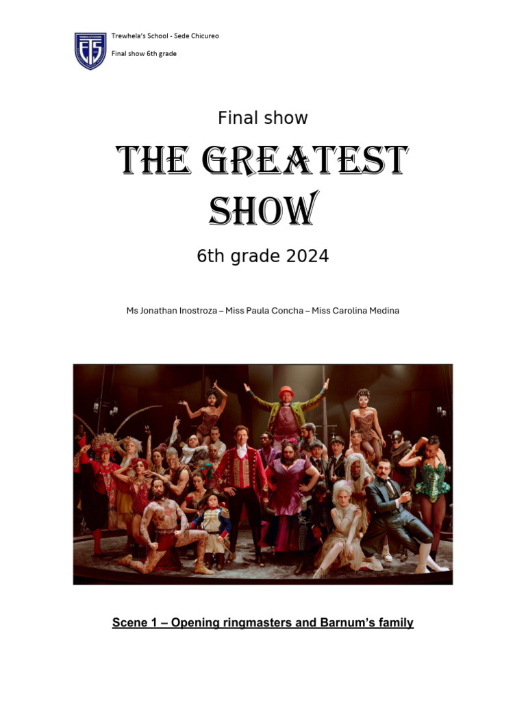 Year 6 Production of The Greatest Show | PDF