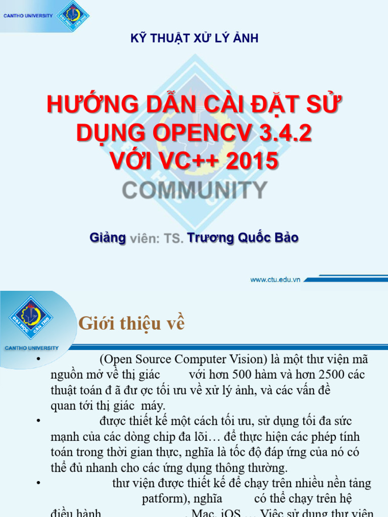 Huong Dan Cai Dat Va Su Dung OpenCV 3.4.2 Voi VC++ 2015 | PDF