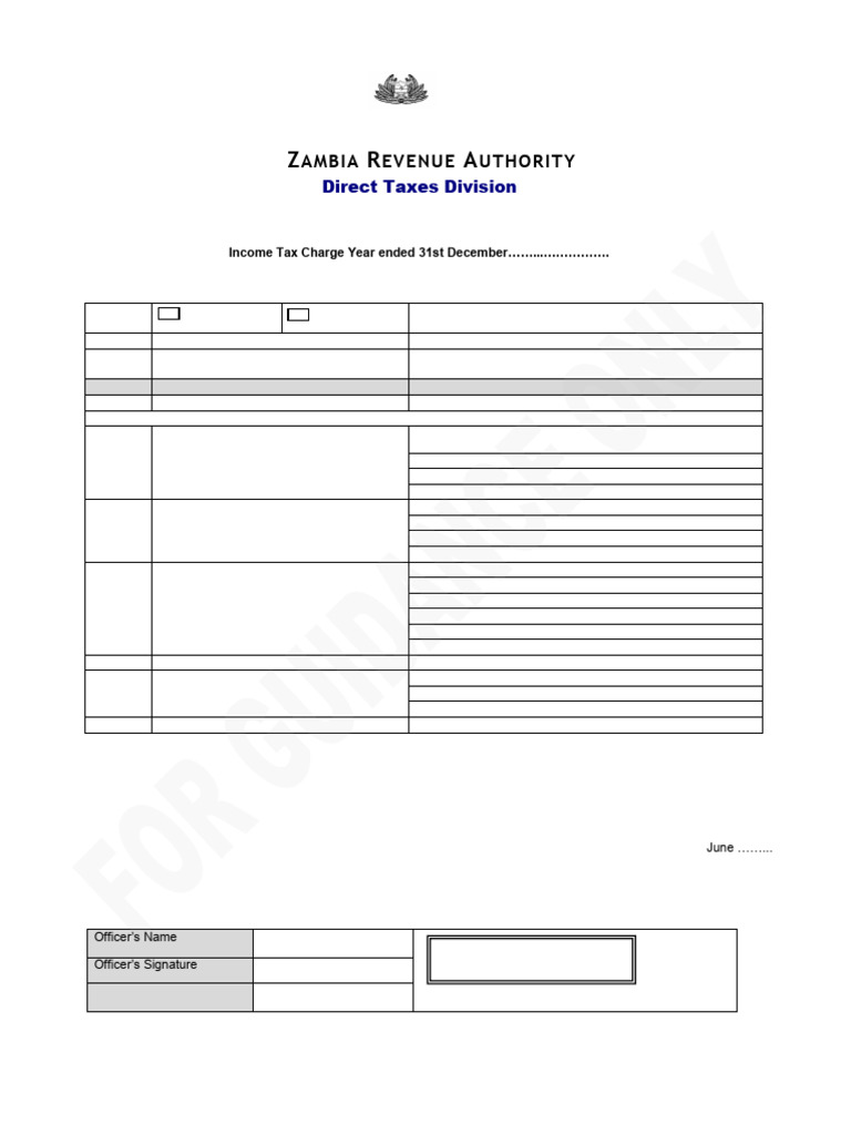 Zambia Individual Income Tax Return Form | PDF | Tax Deduction | Expense
