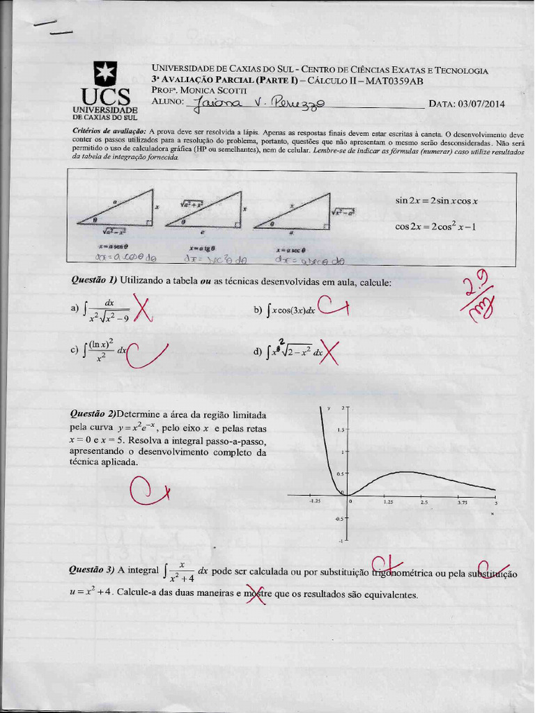 Prova 03 - Cálculo 2 | PDF