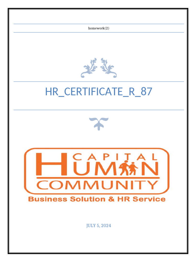 HR Certificate R 87 Homework (2) Elsherbini | PDF