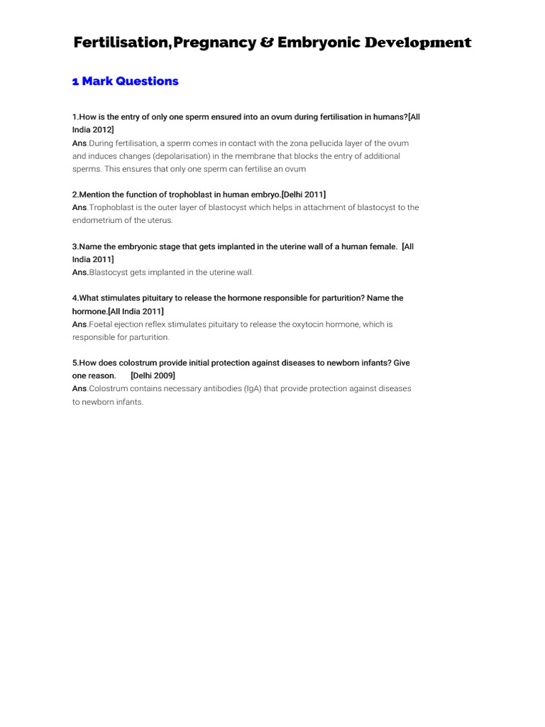 Selfstudys Com File | PDF | Placenta | Fertilisation