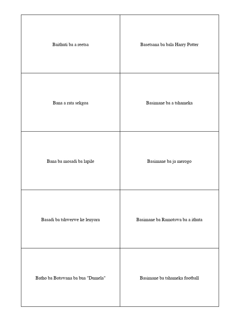 Setswana Sentences | PDF | Language Arts & Discipline | Self-Improvement