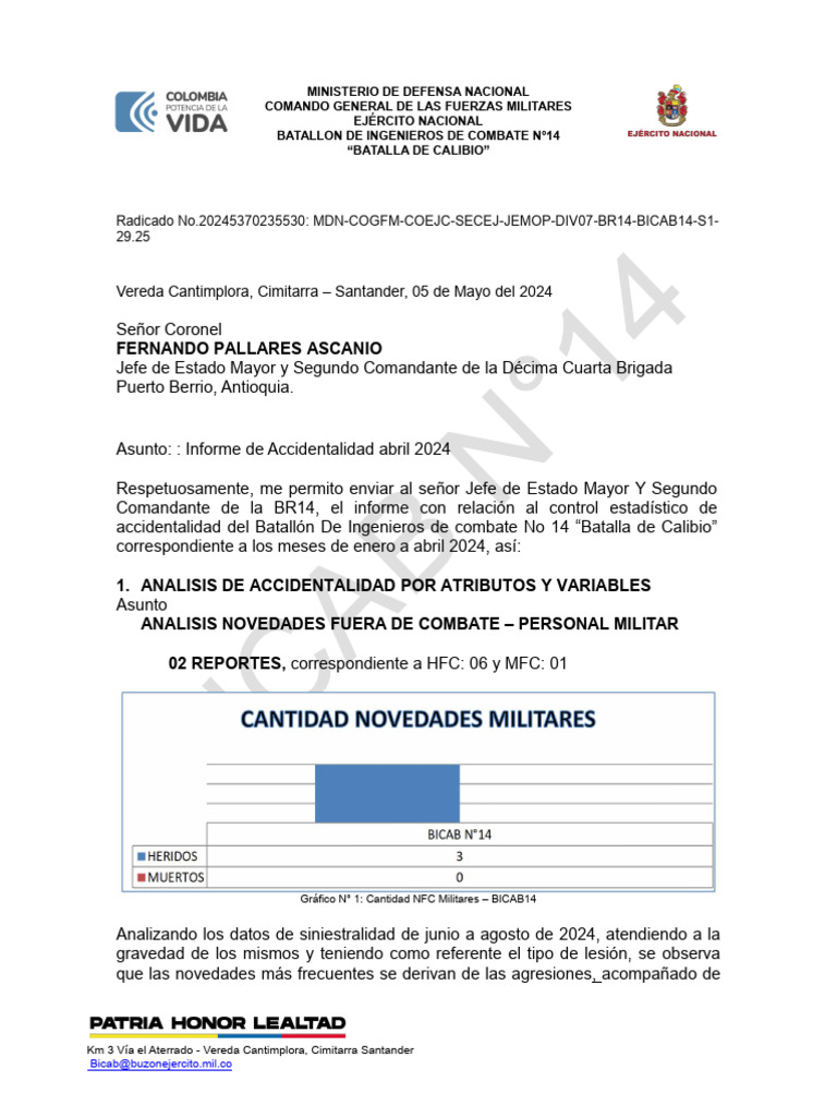 Informe de Accidentalidad BICAB 14 2024 | PDF | Peligros Naturales ...